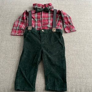 Baby Button Down Suspender Bow Tie Set